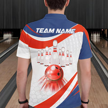 Load image into Gallery viewer, Personalized Bowling Polo &amp; 1/4 Zip For Men Custom Bowling Tournament Team Jersey TDM6296