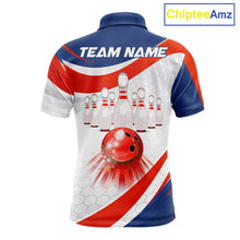 Load image into Gallery viewer, Personalized Bowling Polo &amp; 1/4 Zip For Men Custom Bowling Tournament Team Jersey TDM6296