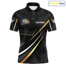 Load image into Gallery viewer, Personalized Golden 8 Ball Pool Crown Billiard Shirt For Men, Billiard Team Jersey Polo &amp; 1/4 Zip TDM5904