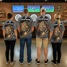 Load image into Gallery viewer, Personalized Eagle Lightning Darts Shirt For Women, Darts Team Jersey Polo &amp; 1/4 Zip |Gold TDM6306