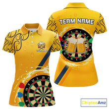 Load image into Gallery viewer, Personalized Funny Beer Tribal Darts Shirt For Women Custom Drinking Dart Team Jersey Polo &amp; 1/4 Zip TDM5434
