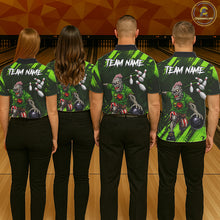 Load image into Gallery viewer, Custom Green Funny Zombie Bowling Shirt For Women, Bowling Team League Jersey Polo &amp; Quarter Zip TDM6498