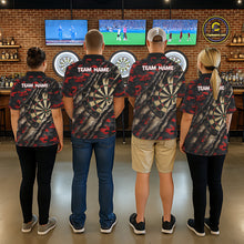 Load image into Gallery viewer, Red Retro Grunge Camo Darts Shirt For Women Custom Darts Jersey Team Polo &amp; Quarter Zip Uniform TDM5448