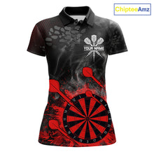 Load image into Gallery viewer, Red Dartboard Splatter Smoke Darts Shirt For Women Custom Grunge Darts Team Jersey Polo &amp; 1/4 Zip TDM6505