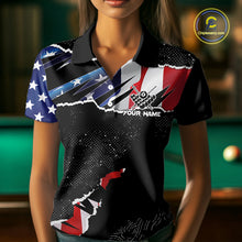 Load image into Gallery viewer, American Flag 8 Ball Aim Shoot Swear Repeat Women's Billiard Shirt Custom Pool Jersey Polo &amp; 1/4 Zip TDM5928