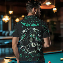 Load image into Gallery viewer, Turquoise Funny Grim Reaper 8 Ball Pool Men Billiard Shirts Custom Lightning Billiard Jerseys TDM2040