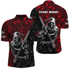 Load image into Gallery viewer, Personalized Red Abstract Grim Reaper Men Billiard Shirts, Halloween  Billiard Jerseys TDM2761