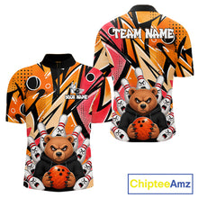 Load image into Gallery viewer, Personalized Funny Bear Graffiti Bowling Jersey For Men, Custom Bowling Team Shirts Polo &amp; 1/4 Zip TDM6548