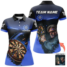 Load image into Gallery viewer, Personalized 3D All Over Print Blue Darts Jerseys For Women Custom Photo Darts Player Shirts TDM2271