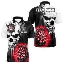 Load image into Gallery viewer, Personalized Grunge Skull Crack Wall Men Dart Shirts Custom Scary Darts League Team Jerseys |Red TDM2786