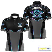 Load image into Gallery viewer, Personalized Holographic Darts Jersey Custom Darts Shirt For Men Team Polo &amp; Quarter Zip Shirt TDM6126