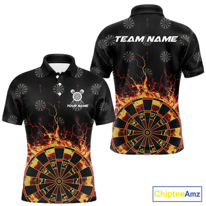 Personalized Flame Darts Polo & Quarter Zip Custom Darts Shirt For Men, Darts Team Jersey TDM5536