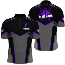 Load image into Gallery viewer, Billiard Jerseys For Men Custom Polo &amp; Quarter-Zip Billiard Shirts, Team Pooler Short Sleeve |Purple TDM2325