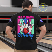 Load image into Gallery viewer, Custom Neon Bowling Shirt For Men, Funny Strike Bowling Team Jersey Polo &amp; Quarter Zip Shirts TDM6169
