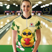 Load image into Gallery viewer, Custom Cute Chicken Summer Bowling Shirts For Women, Funny Bowling Team Jersey Polo &amp; 1/4 Zip TDM6591