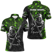 Load image into Gallery viewer, Personalized Green Abstract Grim Reaper Men Billiard Shirts, Halloween  Billiard Jerseys TDM2606