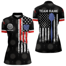 Load image into Gallery viewer, Personalized American Flag Dart Polo &amp; Quarter Zip Shirt For Women Custom Patriotic Dart Jerseys TDM3083