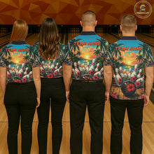 Load image into Gallery viewer, Personalized Hibiscus Summer Bowling Jersey, Ocean Scene Bowling Shirts Polo &amp; Quarter Zip For Women TDM6635