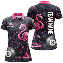 Load image into Gallery viewer, Pink Grunge Flamingo 8 Ball Pool Billiard Shirts For Women Custom Billiard Team Jerseys Apparel TDM2117