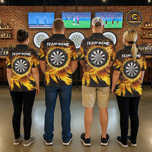 Load image into Gallery viewer, Personalized Yellow Darts Polo &amp; 1/4 Zip For Men Custom Thunder Lightning Darts Team Jersey TDM6216