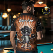 Load image into Gallery viewer, Funny Raccoon 8 Ball Billiard Shirt For Men Custom Orange Graffiti Pool Jersey Team Polo &amp; 1/4 Zip TDM5999