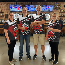 Load image into Gallery viewer, Personalized Bull Darts Jersey For Men Custom Darts Team Shirt Polo &amp; Quarter Zip | Red TDM6236