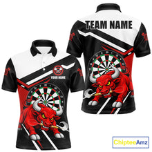 Load image into Gallery viewer, Personalized Bull Darts Jersey For Men Custom Darts Team Shirt Polo &amp; Quarter Zip | Red TDM6236