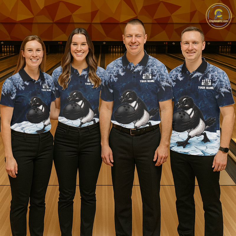 Funny Great Auk Icy Bowling Ball Shirts For Men Custom Snowflake Bowling Jersey, Gift For Bowlers NYN3172