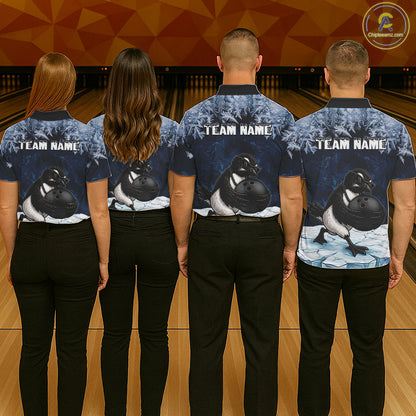 Funny Great Auk Icy Bowling Ball Shirts For Men Custom Snowflake Bowling Jersey, Gift For Bowlers NYN3172