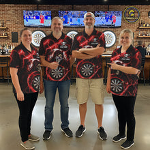 Load image into Gallery viewer, Red Grim Reaper Skull Thunder Lightning Darts Shirt For Men Custom Darts Jersey Team Polo &amp; 1/4 Zip TDM6467