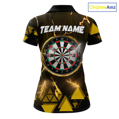 Yellow Darts Arrow Thunder Lightning Dart Shirts For Women Custom Dart Team Jerseys Polo & 1/4 Zip TDM5866