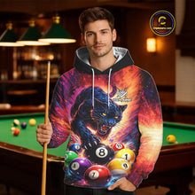 Load image into Gallery viewer, Colorful Pool Balls Panther Billiard Hoodie Custom 8 Ball Hoodie Team Jersey For Men And Women TDM5669