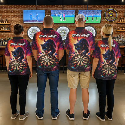 Personalized Colorful Panther Darts Shirt For Women Custom Darts Team Jersey Polo & Quarter Zip TDM5670