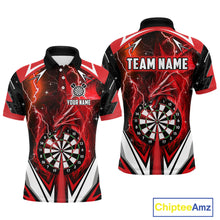 Load image into Gallery viewer, Red Darts Jerseys Custom Thunder Lightning Dragon Dart Shirt Team Polo &amp; Quarter Zip For Men TDM4315