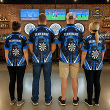 Load image into Gallery viewer, Funny Dartboard Blue Flaming Darts Shirt For Women Custom Darts Jersey Team Polo &amp; Quarter Zip TDM5386