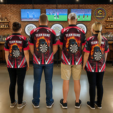 Load image into Gallery viewer, Funny Dartboard Red Flaming Darts Shirt For Women Custom Darts League Jersey Team Polo &amp; Quarter Zip TDM5387