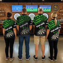 Load image into Gallery viewer, Personalized US Flag St Patrick Day Dart Shirts For Men Custom Luckiest Shamrock Darts Jerseys TDM5709