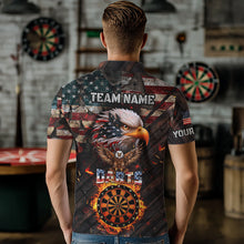Load image into Gallery viewer, American Flag 3D Dartboard Fire Flame Custom Eagle Darts Shirt For Men, Patriotic Darts Team Jersey TDM1828