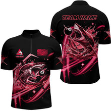 Load image into Gallery viewer, Red 8 Ball Pool Billiard Shark Polo &amp; Quarter Zip For Men Custom Team League Billiard Jersey TDM3731