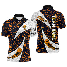 Load image into Gallery viewer, Custom Pumpkin Pattern Halloween Billiard Men's Shirts Best Halloween Polo Shirts TDM0377