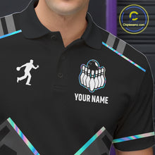 Load image into Gallery viewer, Personalized Holographic Bowling Jersey For Men Custom Bowling Team Shirts Polo &amp; Quarter Zip TDM6118
