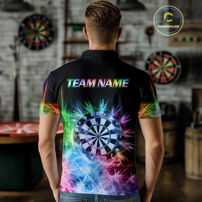 Icy Colorful Light Mens Darts Polo & Quarter Zip Shirts Custom Dart Shirts For Team Darts Jerseys TDM5255