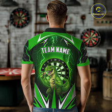Load image into Gallery viewer, Green Funny Sauropod Darts Shirt For Men Custom Lightning Darts Team Jersey Polo &amp; 1/4 Zip TDM5967
