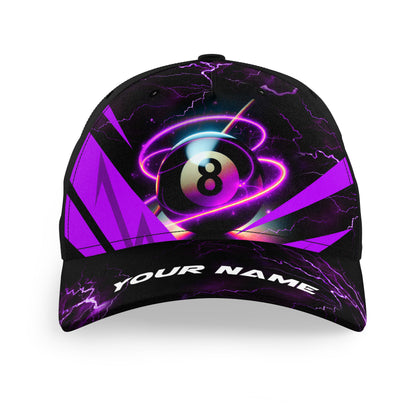 Purple 8 Ball Pool Billiard Caps Hats Custom Adjustable 3D Billiard Baseball Caps For Pool Player TDM1486