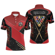 Load image into Gallery viewer, Personalized Galaxy 8 Ball Pool Billiard Shirts For Men Custom 8 Ball Billiard Attire Jerseys |Red TDM2293