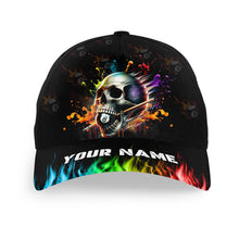 Load image into Gallery viewer, Funny Billiard Colorful Skull Personalized Billiard Hats, Adjustable 3D Printed Billiard Baseball Cap TDM1125