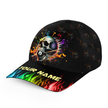 Load image into Gallery viewer, Funny Billiard Colorful Skull Personalized Billiard Hats, Adjustable 3D Printed Billiard Baseball Cap TDM1125