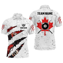 Load image into Gallery viewer, Custom Eagle Canada Flag White Grunge Billiard Shirts For Men, Patriotic Billiard Team Jerseys TDM2318