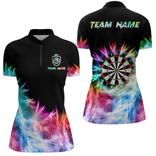 Load image into Gallery viewer, Icy Colorful Light Womens Darts Polo &amp; Quarter Zip Shirts Custom Dart Shirts For Team Darts Jerseys TDM3283