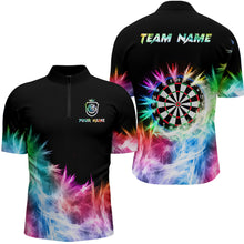 Load image into Gallery viewer, Icy Colorful Light Mens Darts Polo &amp; Quarter Zip Shirts Custom Dart Shirts For Team Darts Jerseys TDM3283